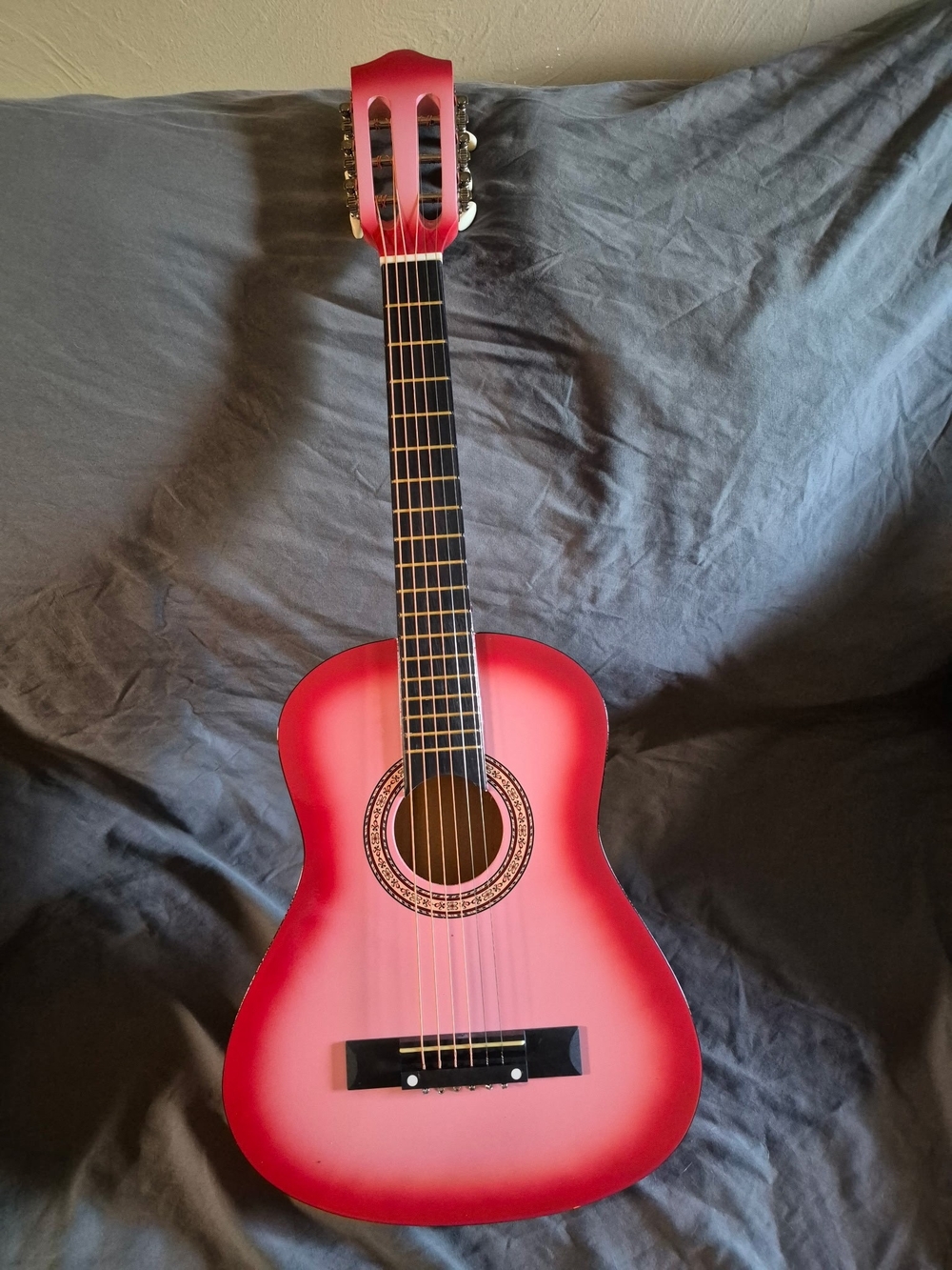 Pink Kids Acoustic Guitar - Classic Beginner Guitar